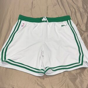 Nike White and Green Basketball Shorts